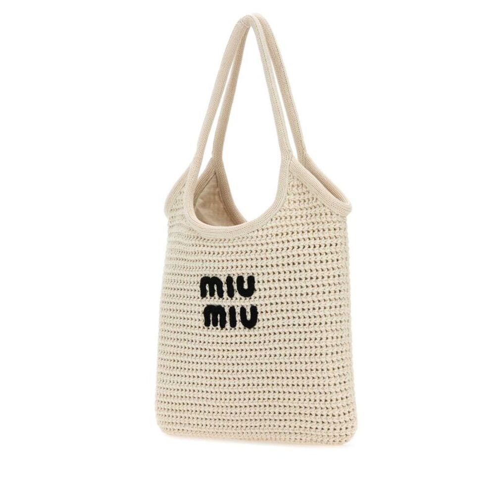 MIU MIU Chalk Crochet Handbag - Picture 2 of 2